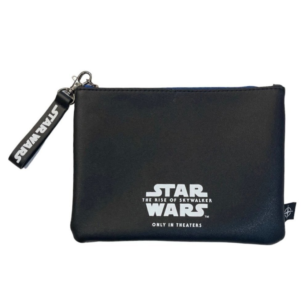 STAR WARS Rise of Skywalker Black Zippered Pouch‎ United Airlines Faux Leather